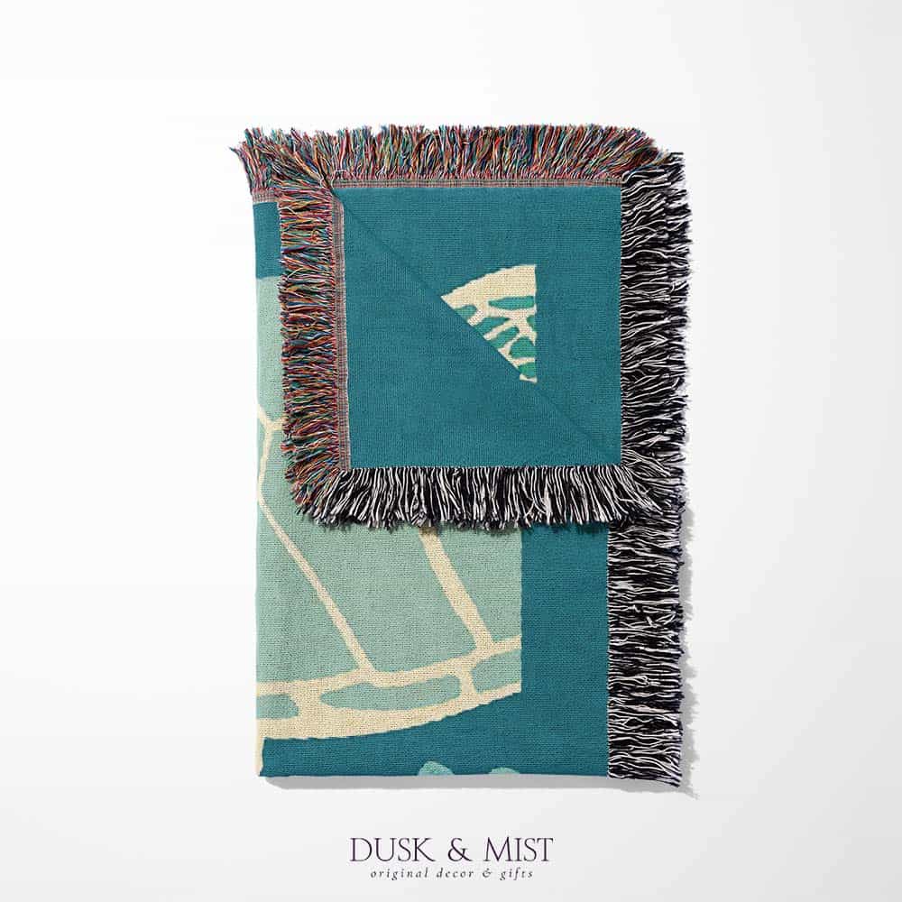 Coral Turtle Woven Blanket
