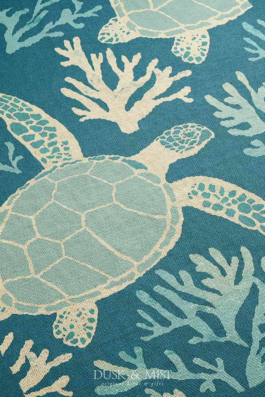 Coral Turtle Woven Blanket